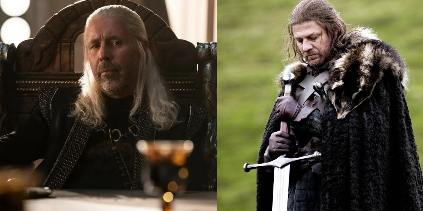 Viserys I &amp; Ned Stark split image