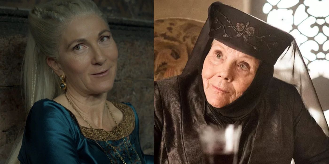Rhaenys Velaryon &amp; Olenna Tyrell split image