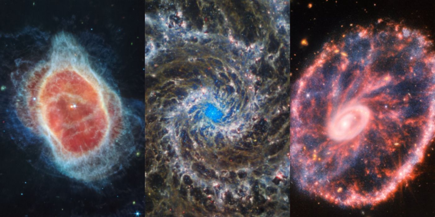 Southern Ring Nebula, Phantom Galaxy, Cartwheel Galaxy shots from Webb