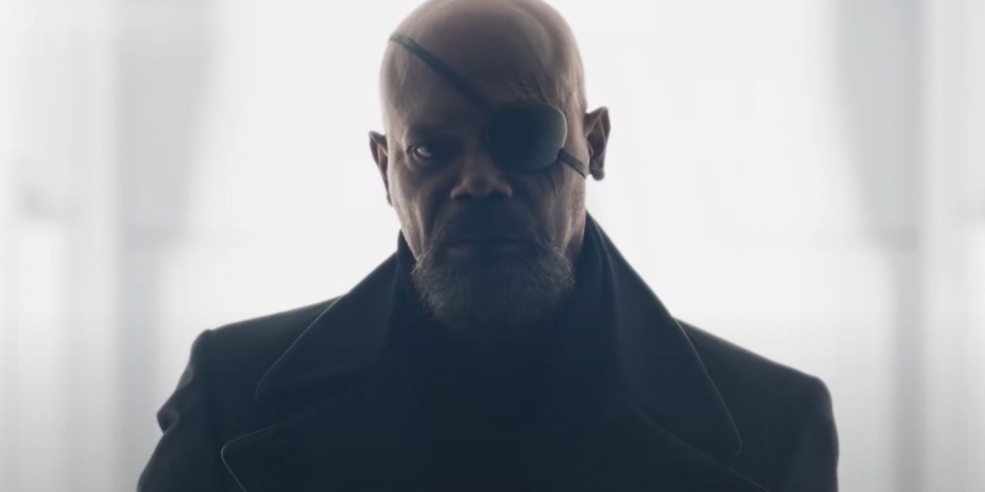 Nick Fury no trailer de Invasão Secreta.