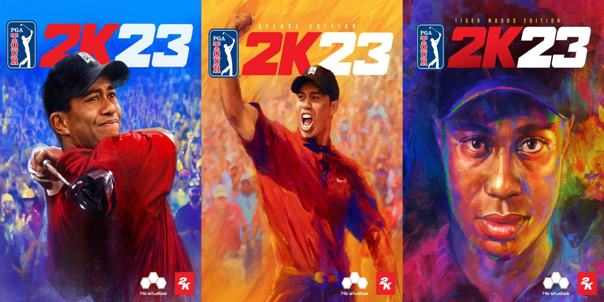 PGA TOUR 2K23 Tiger Woods special covers.