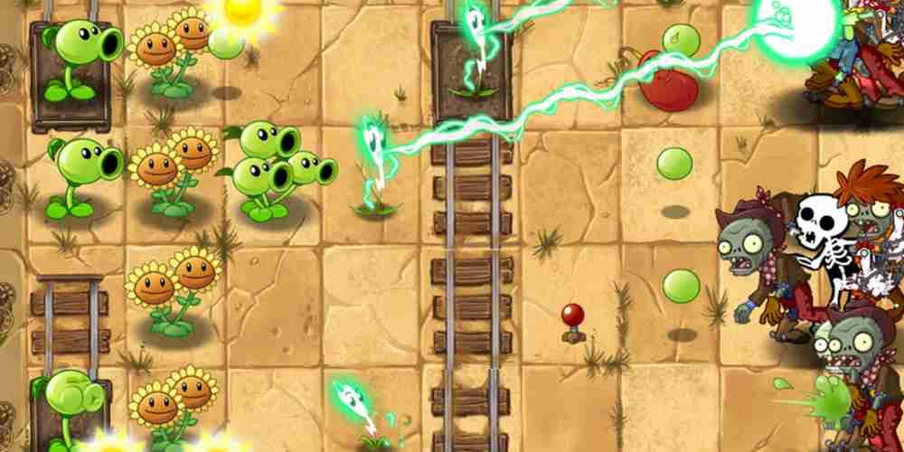 Plants vs Zombies 2 エジプトでゾンビと戦うたくさんの植物のゲームプレイ。