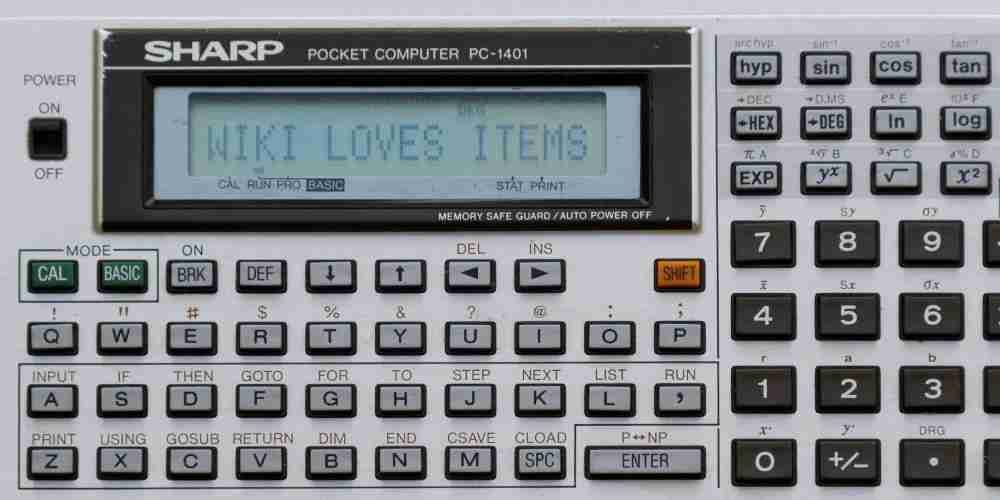A model of the Sharp Pocket Computer from the 1980s.