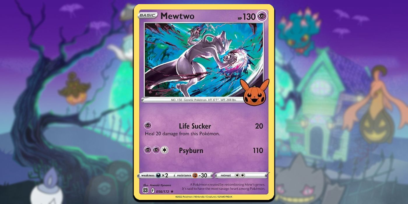 Captura de tela do cartão Pokémon TCG Trick or Trade Mewtwo