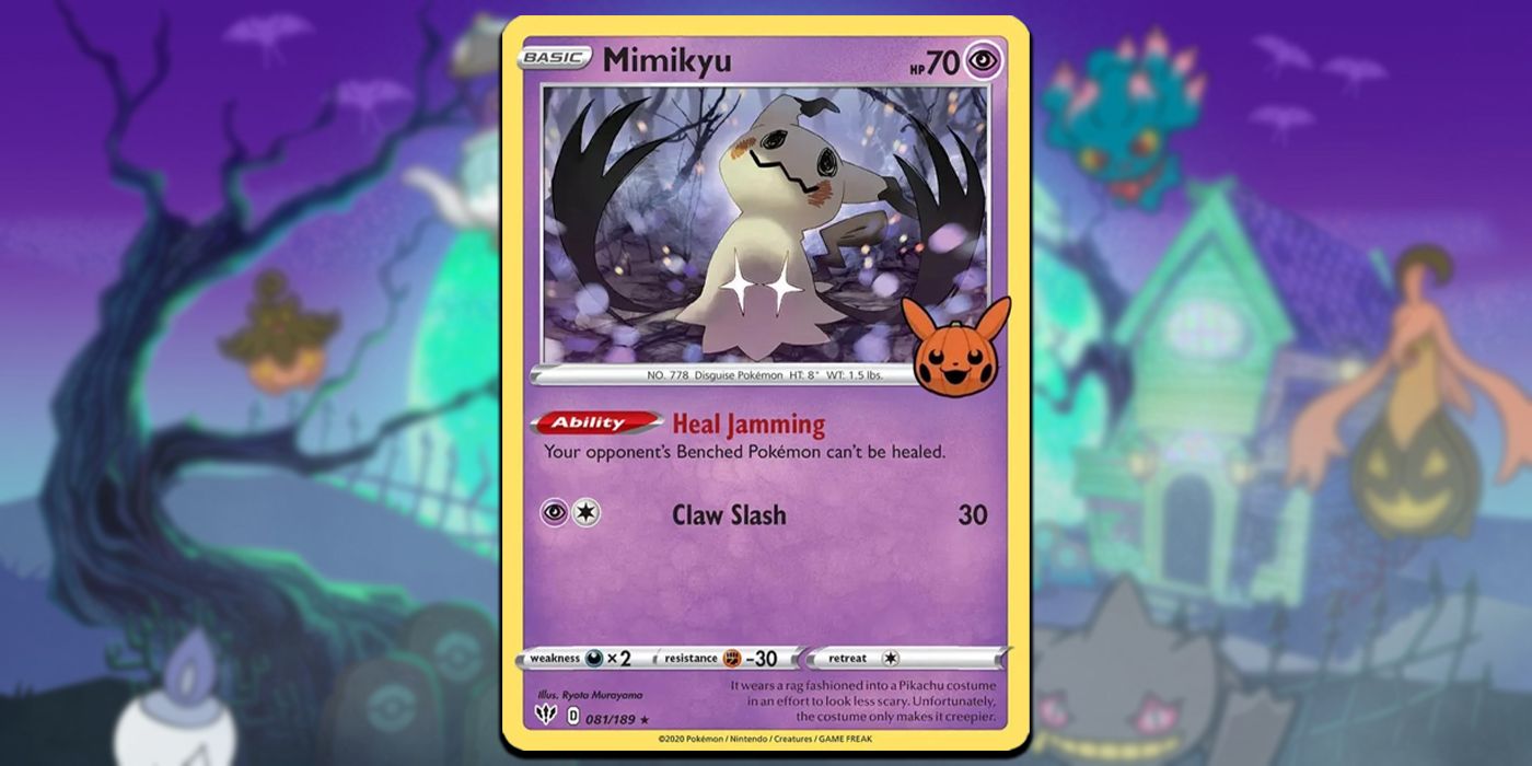 Captura de tela do Pokémon TCG Trick or Trade Mimikyu Card
