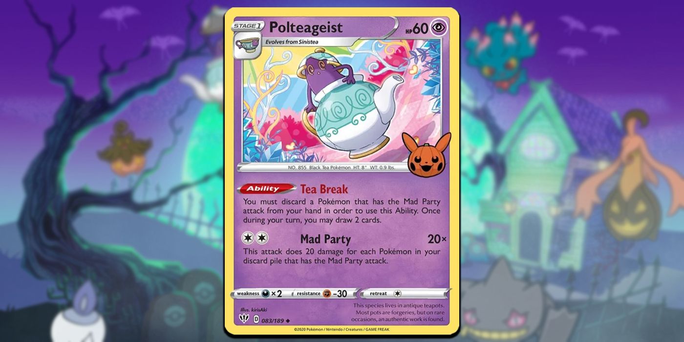 Captura de tela do cartão Pokémon TCG Trick or Trade Polteageist