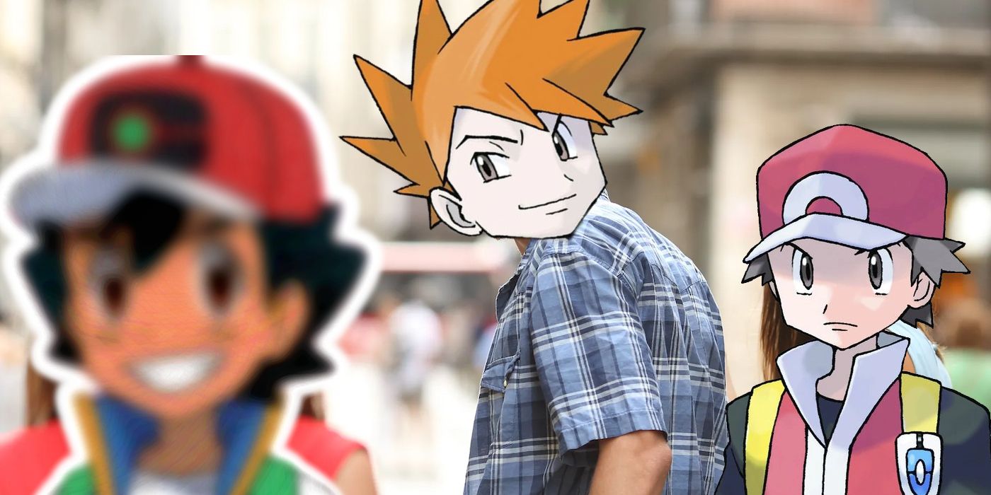 Pokemon Ash and Red Distracted Boyfriend Meme