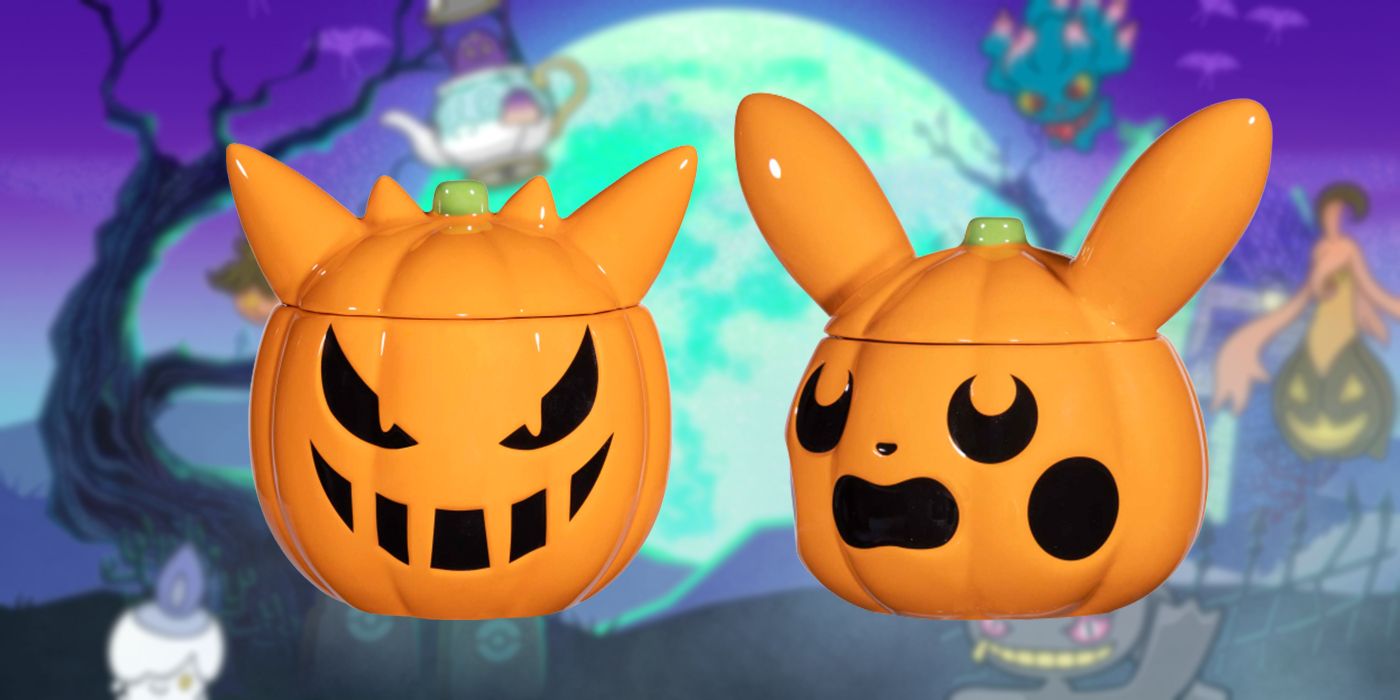 Pokémon Center Gengar e Pikachu Halloween Pumpkins Cerâmica Captura de tela