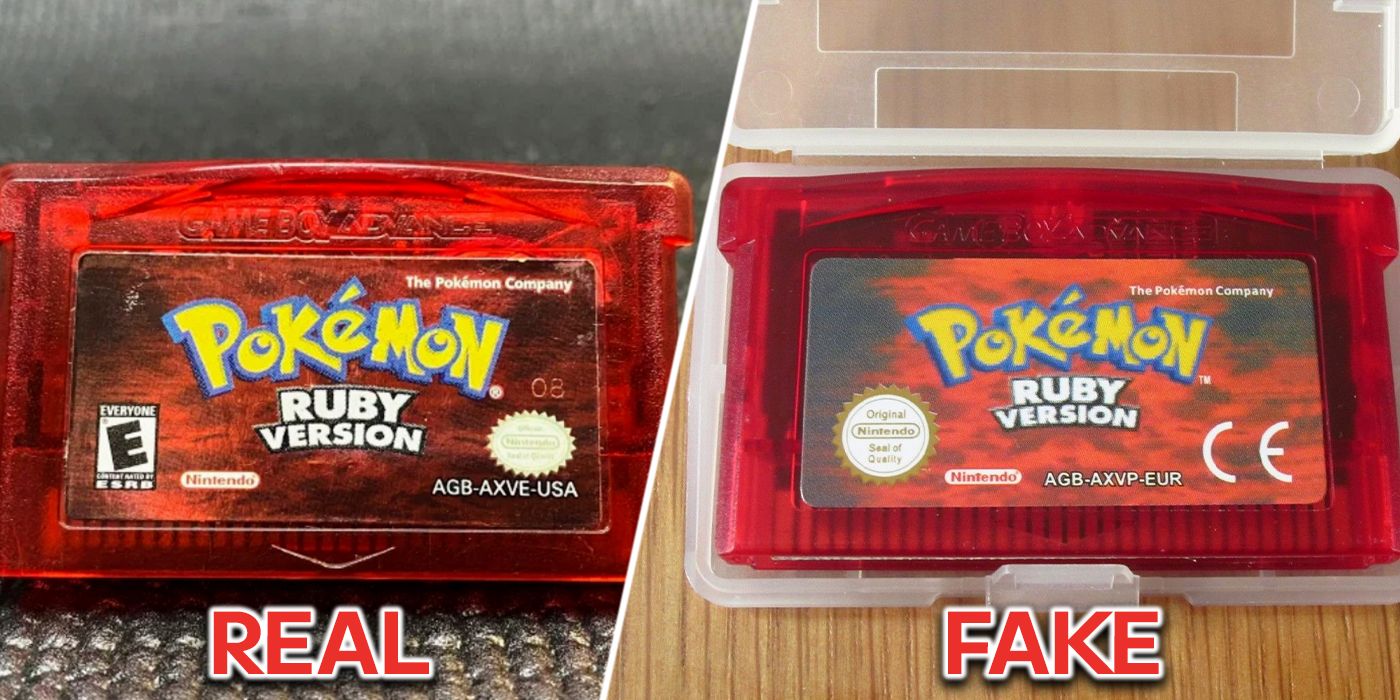 Cartuchos de Pokémon Game Boy Advance reais vs falsos