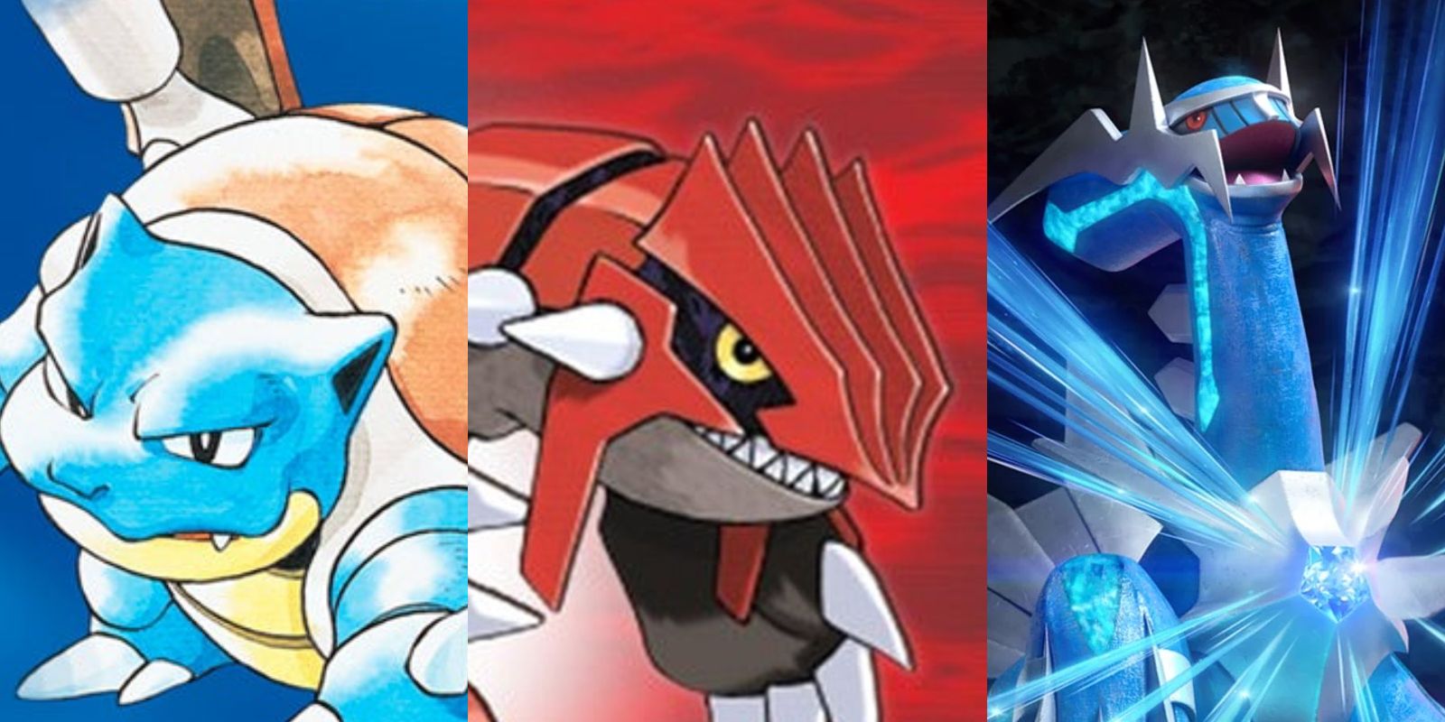 As versões de Pokémon mais populares da Geração 1 à Geração 4.