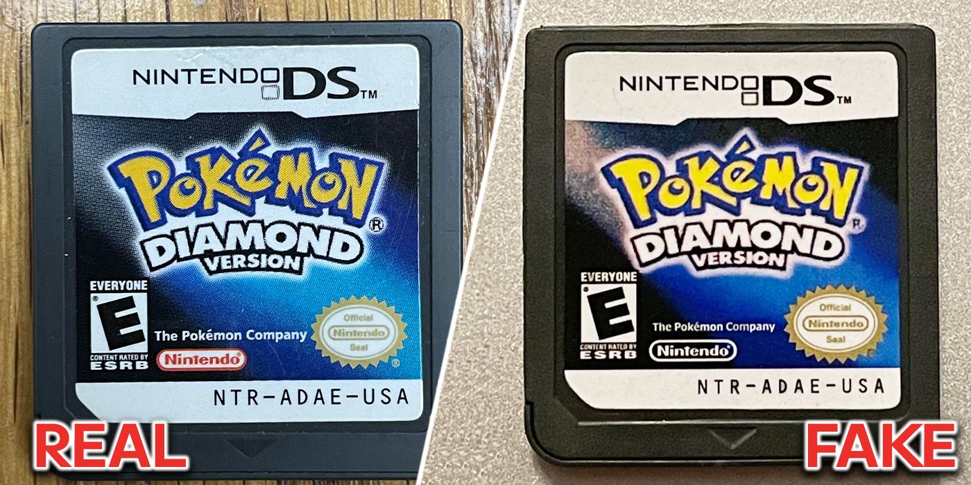 Cartuchos de jogos Pokemon Nintendo DS reais vs falsos