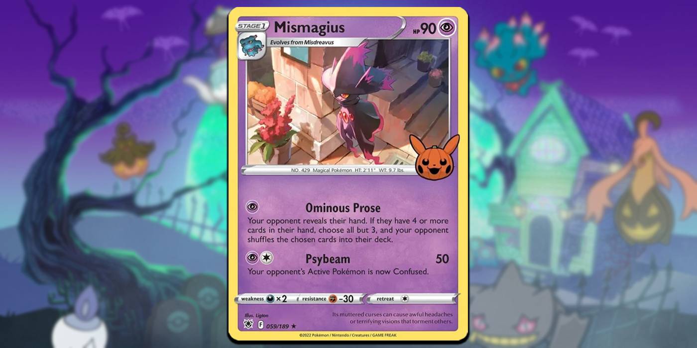 Carta Pokemon Mismagius 088/193 – Set Trick Or Trade 2023, Edizione Limitata Con Timbro Esclusivo Halloween