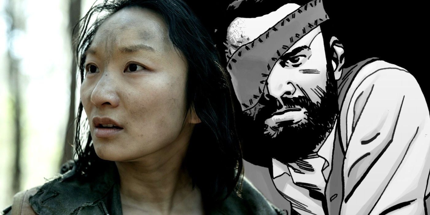 Poppy Liu as Amy in Tales of the Walking Dead and comic Carl Grimes