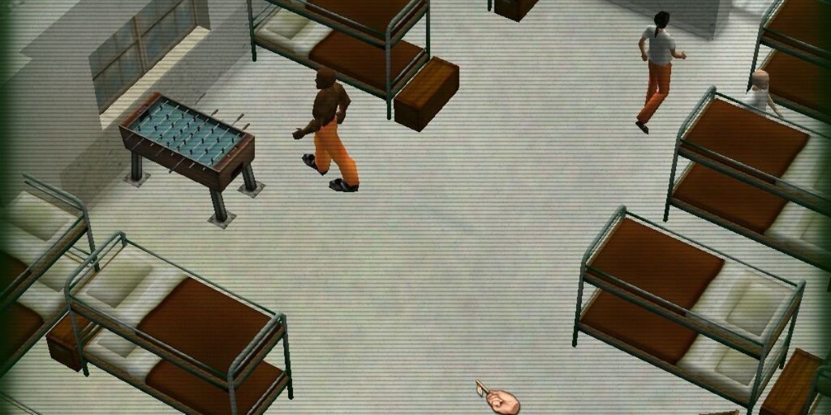 An overhead view of prisoners in their cells from Prison Tycoon