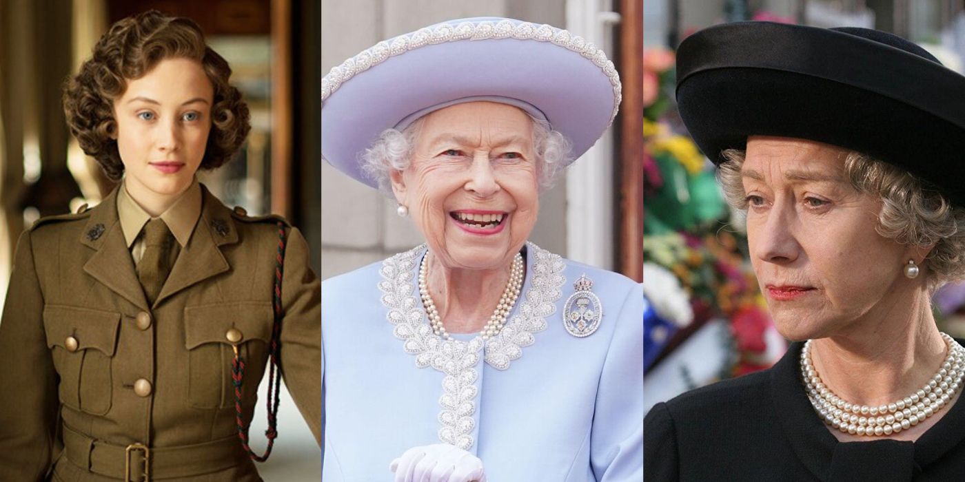 Queen Elizabeth II in The Queen, A Royal Night Out, and other movies