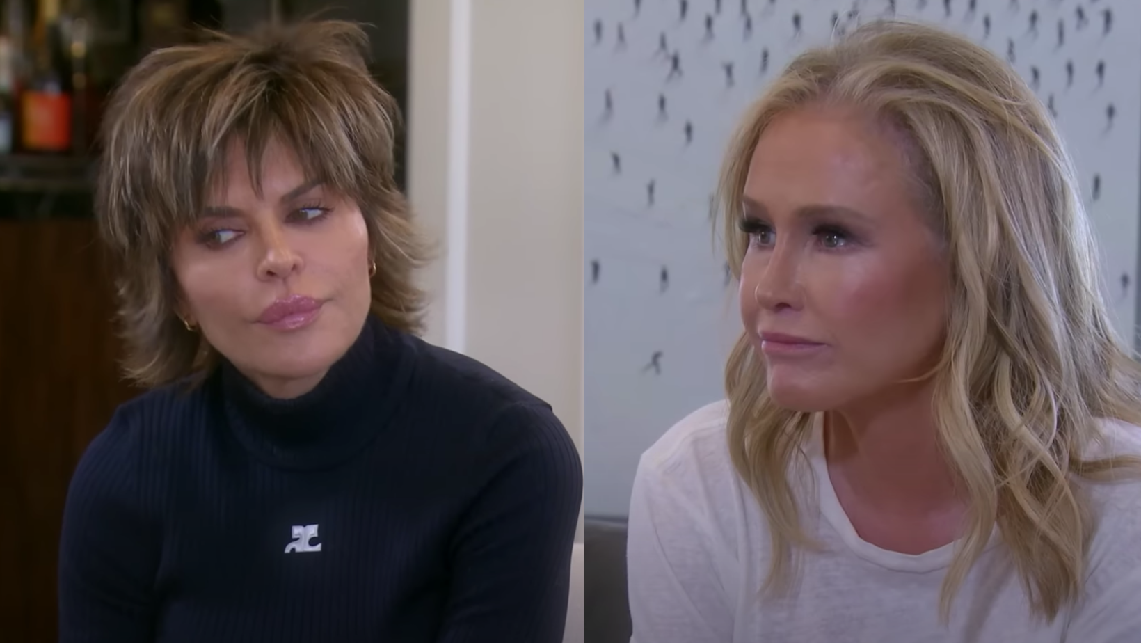 The Real Housewives of Beverly Hills side by side image of Lisa Rinna and Kathy Hilton