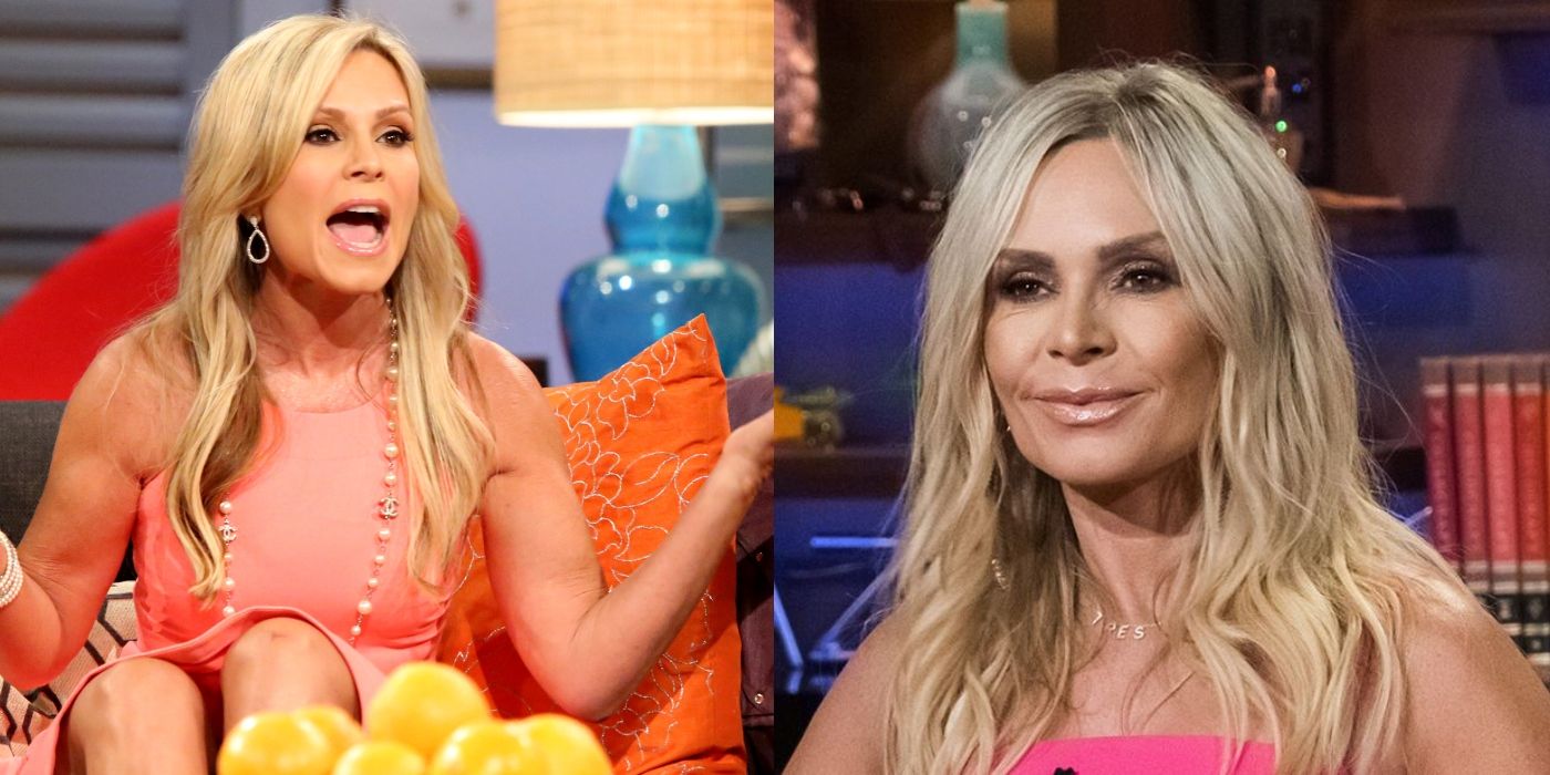 Split image of Tamra Judge on The Real Housewives of Orange County