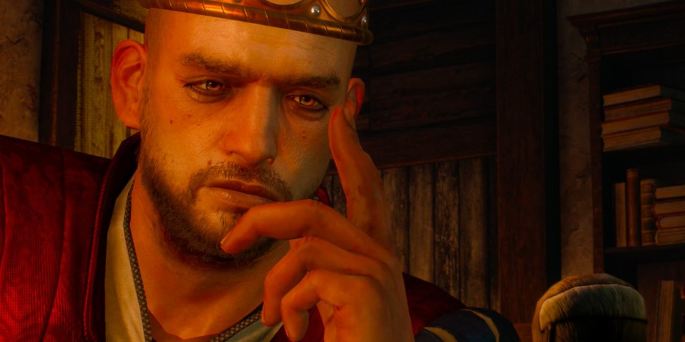 King Radovid V wearing his crown in The Witcher 3: Wild Hunt.