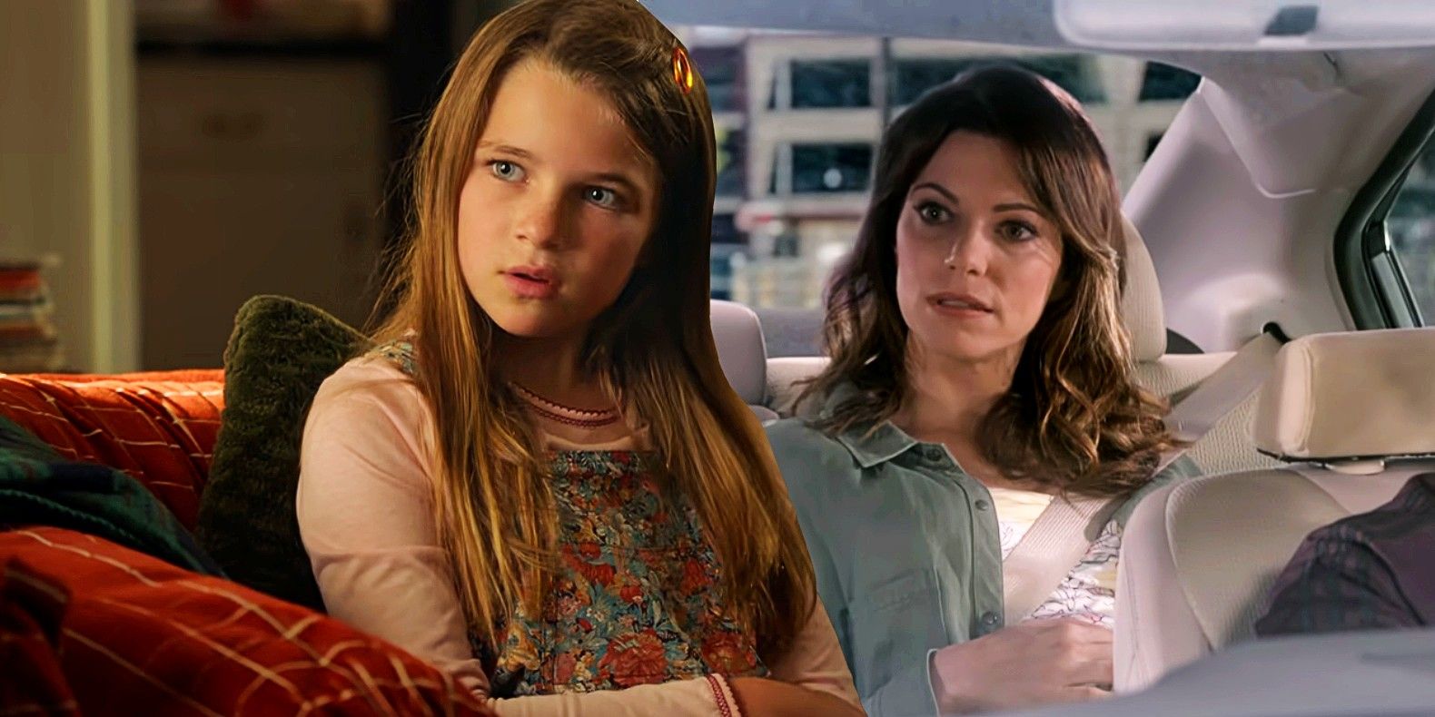 Raegan Revord as Missy in Young Sheldon and Courtney Henggeler is Missy Cooper in The Big Bang Theory