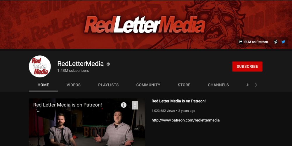 The Youtube Channel of RedLetterMedia