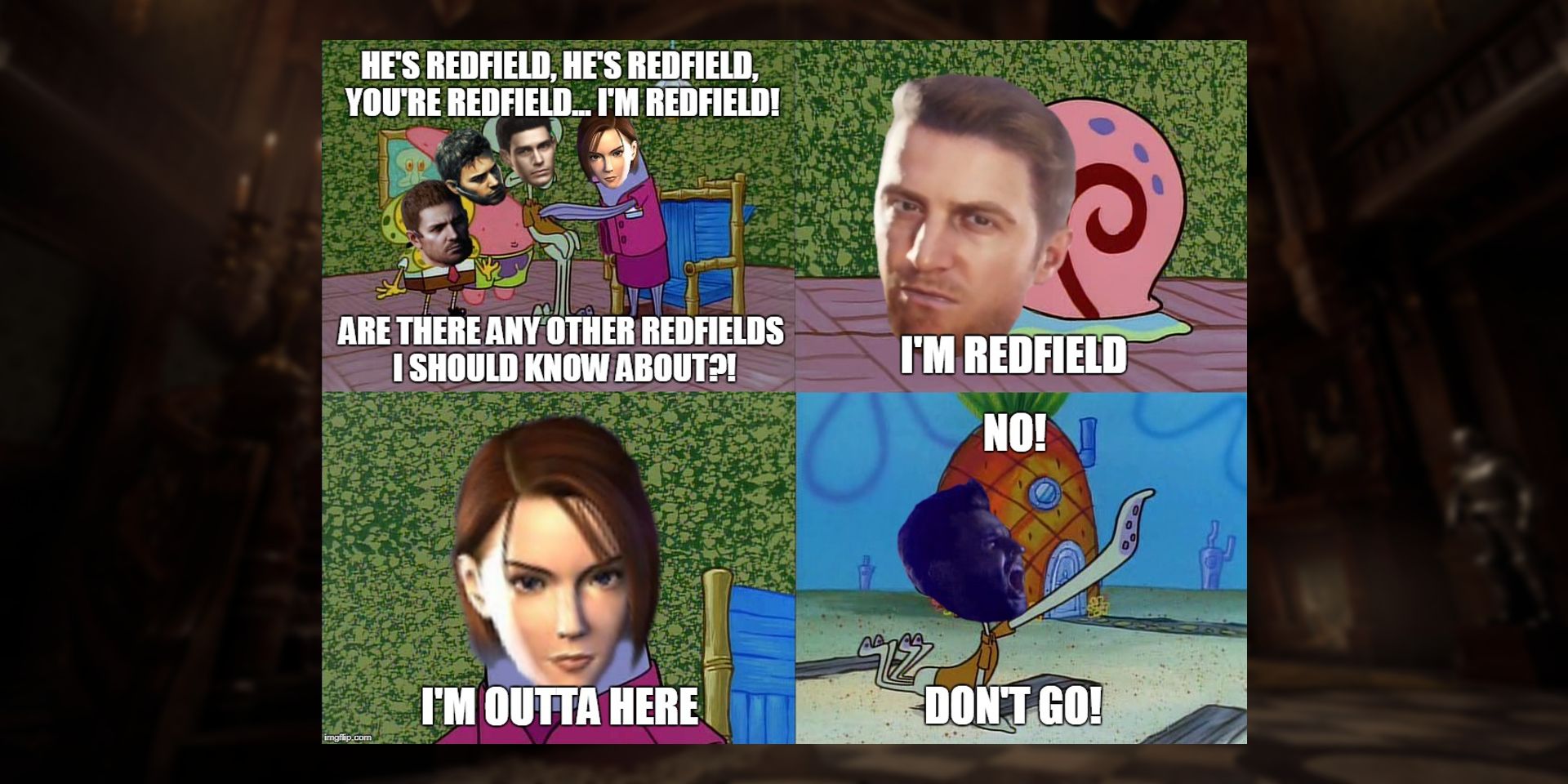 Resident Evil Chris Redfield meme.