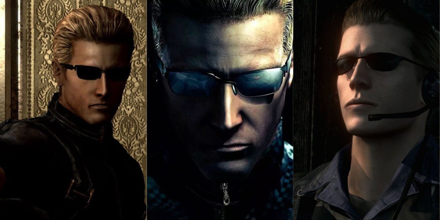Collage of Albert Wesker images.