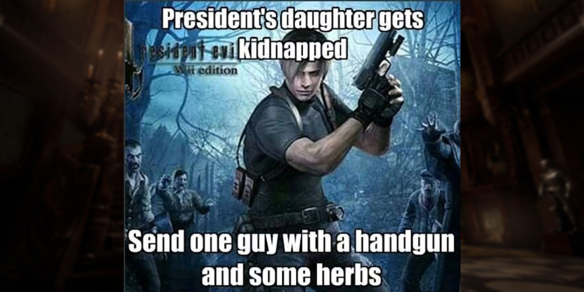 Resident Evil 4 Leon Kennedy meme.