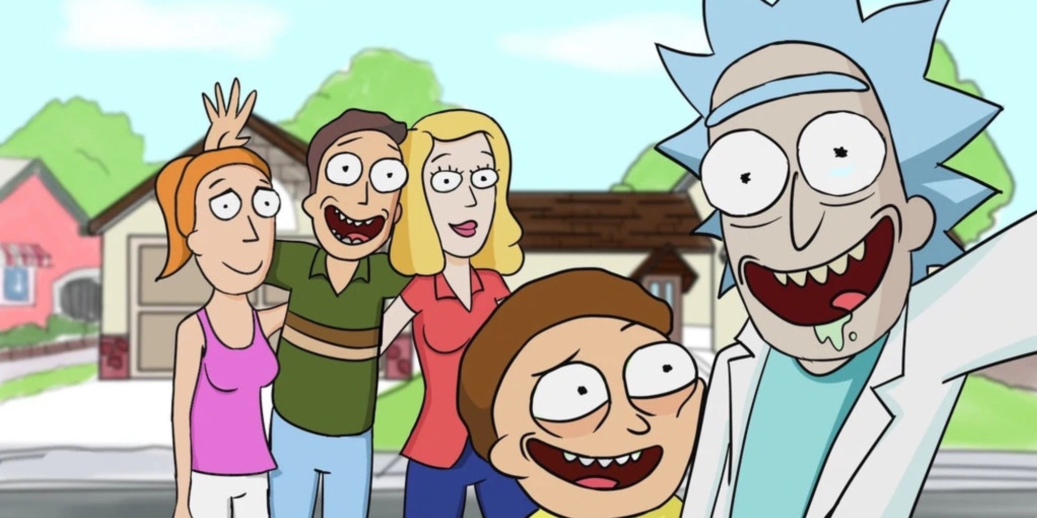 Rick Sanchez and the Smith Family on Rick and Morty