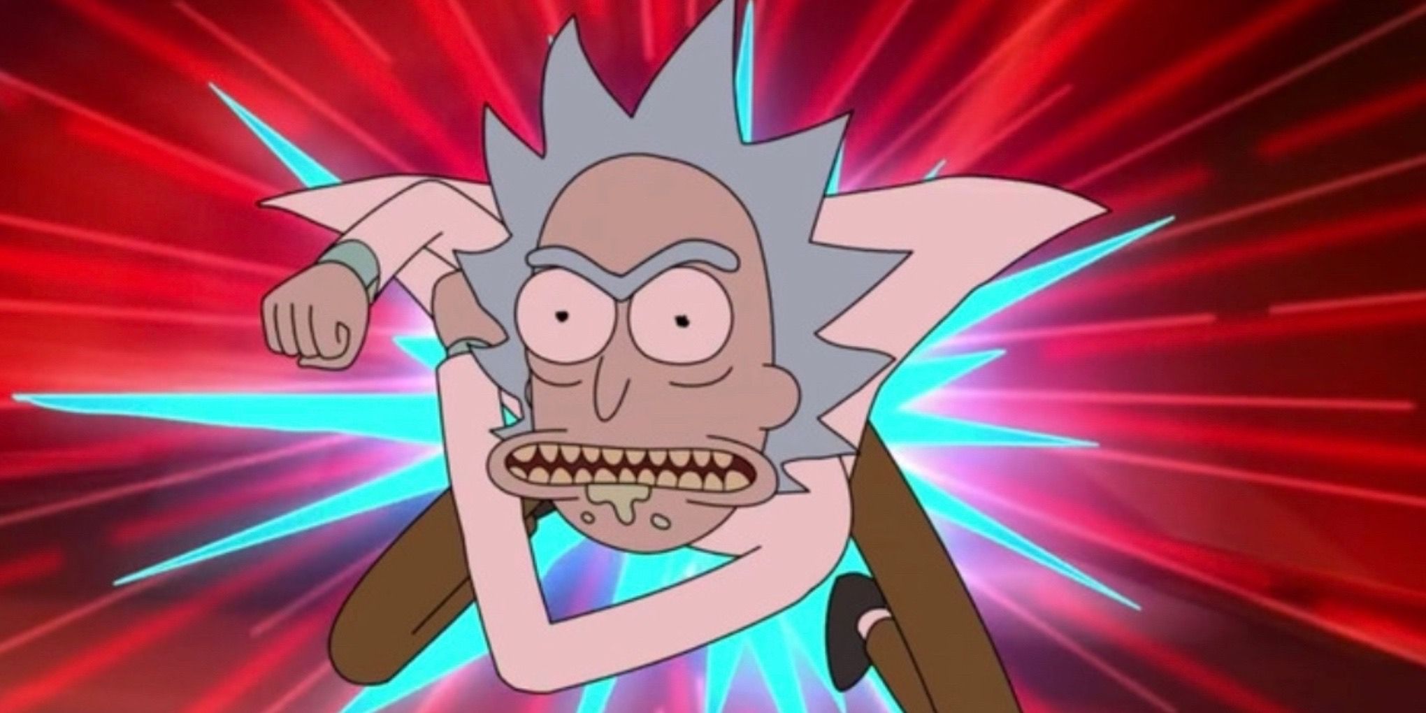 Rick Sanchez traveling in space on Rick and Morty