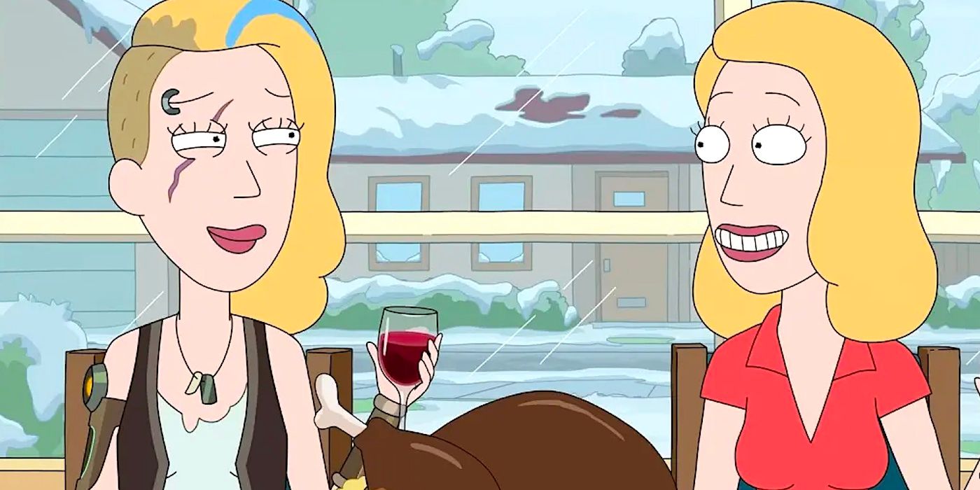 Beth e Space Beth no especial de Ação de Graças de Rick e Morty da 6ª temporada