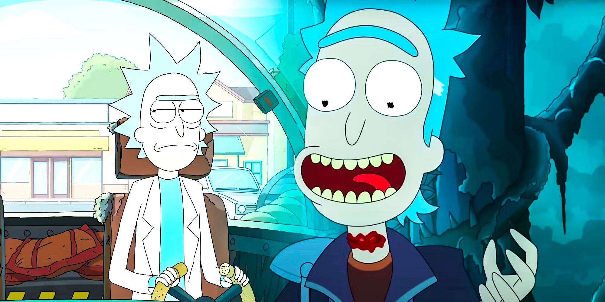 Rick and Weird Rick aka Rick Prime in Rick and Morty season 6 episode 1