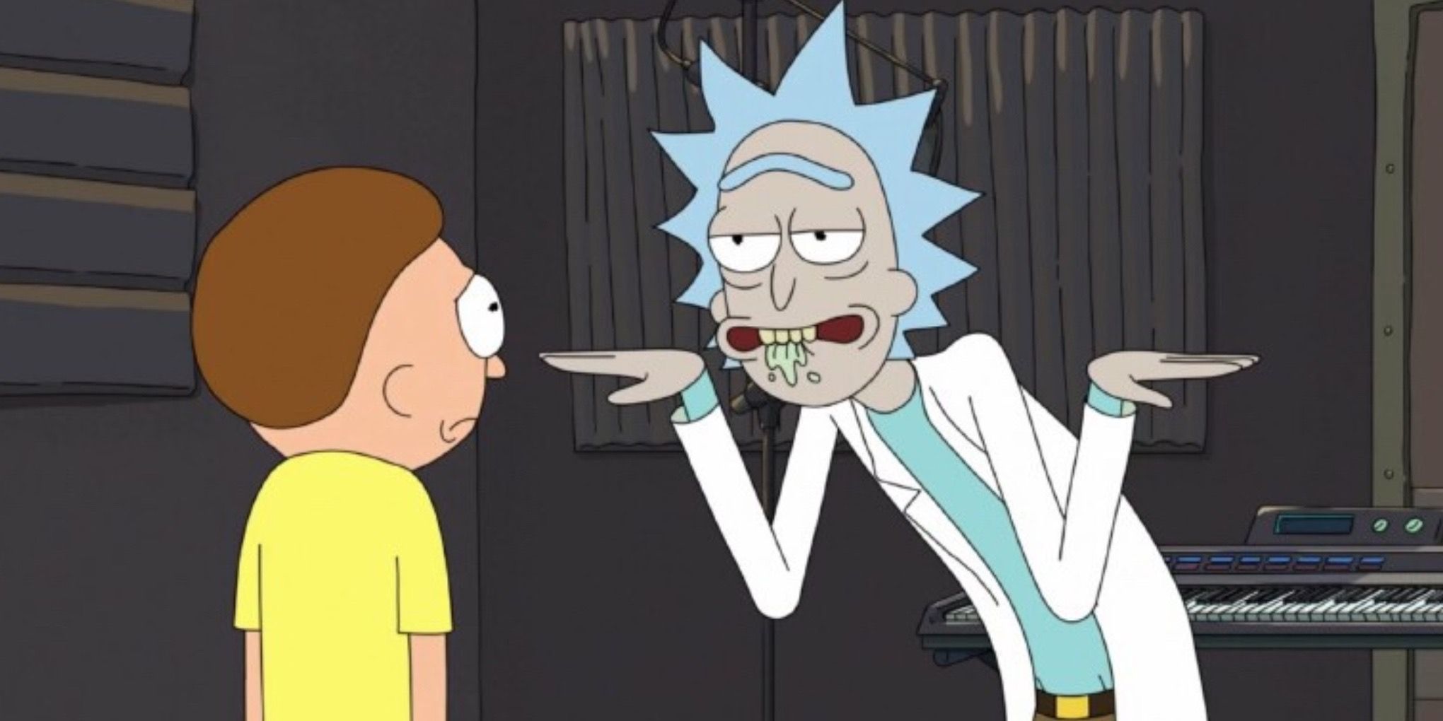 Rick Sanchez showing his funny side on Rick and Morty 