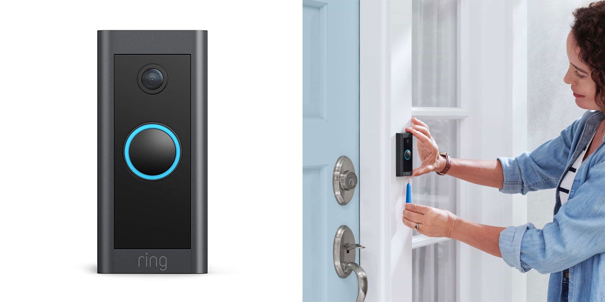 Product images of the Ring Video Doorbell.