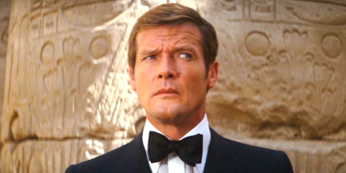 Roger Moore as James Bond.