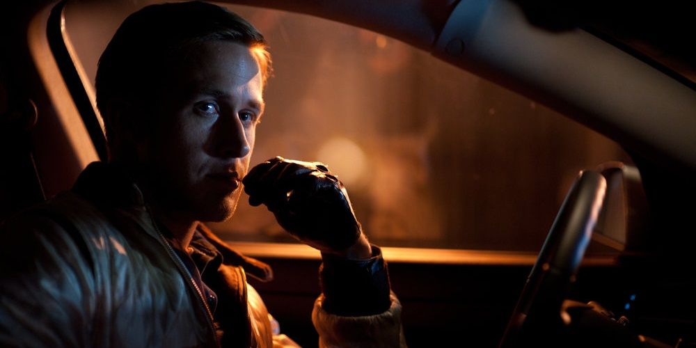Ryan Gosling in a getaway car in Drive