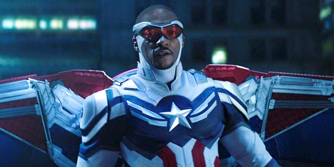 Sam Wilson dressed in the Captain America costume in The Falcon and the Winter Soldier