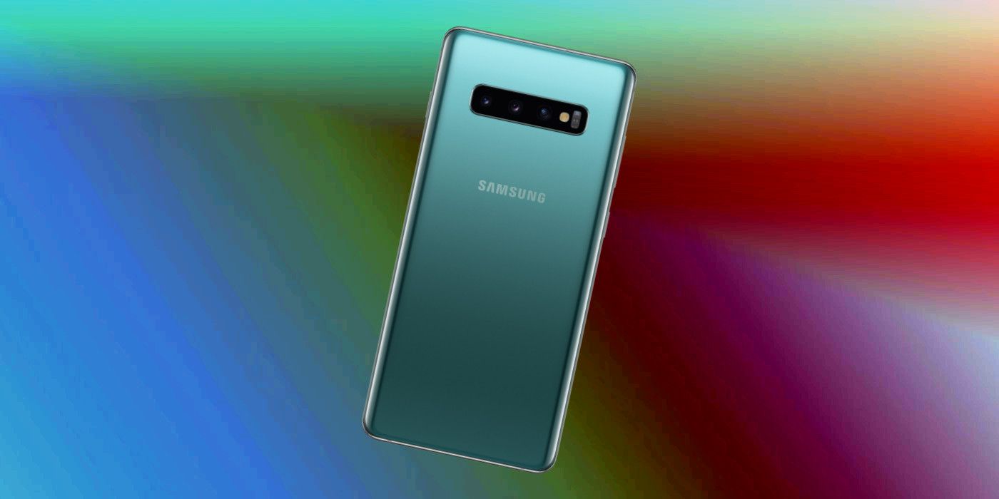 Samsung Galaxy S10 em plano de fundo personalizado