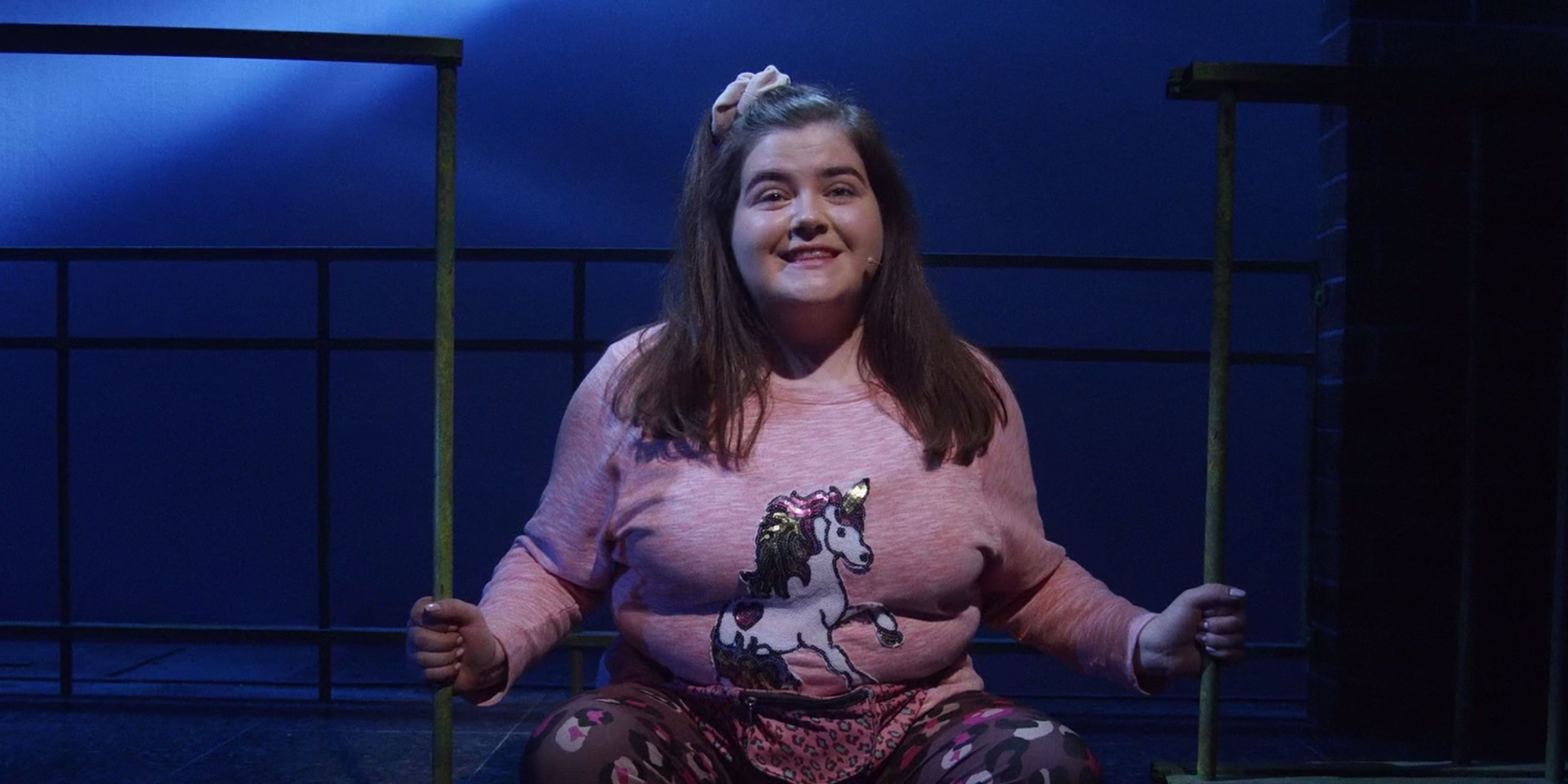 Martha Dunnstock smiling in Heathers: The Musical