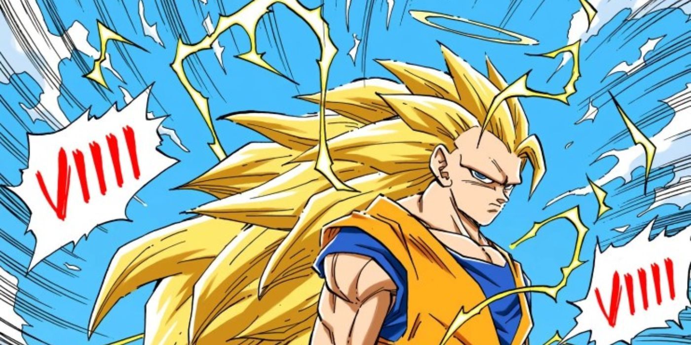 Super Saiyan 3 Goku - DBZ manga - Majin Buu arc.