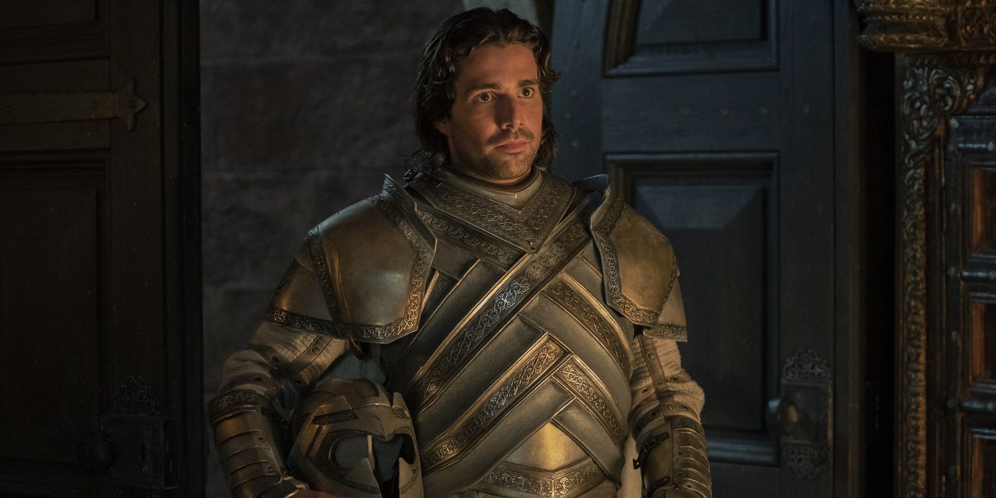 Ser Criston Cole in a suit of armor in House of the Dragon
