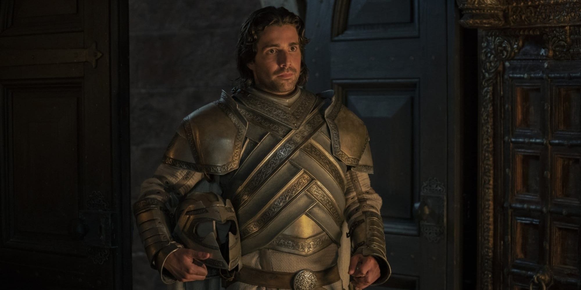 Ser Criston in a suit of armor in House of the Dragon