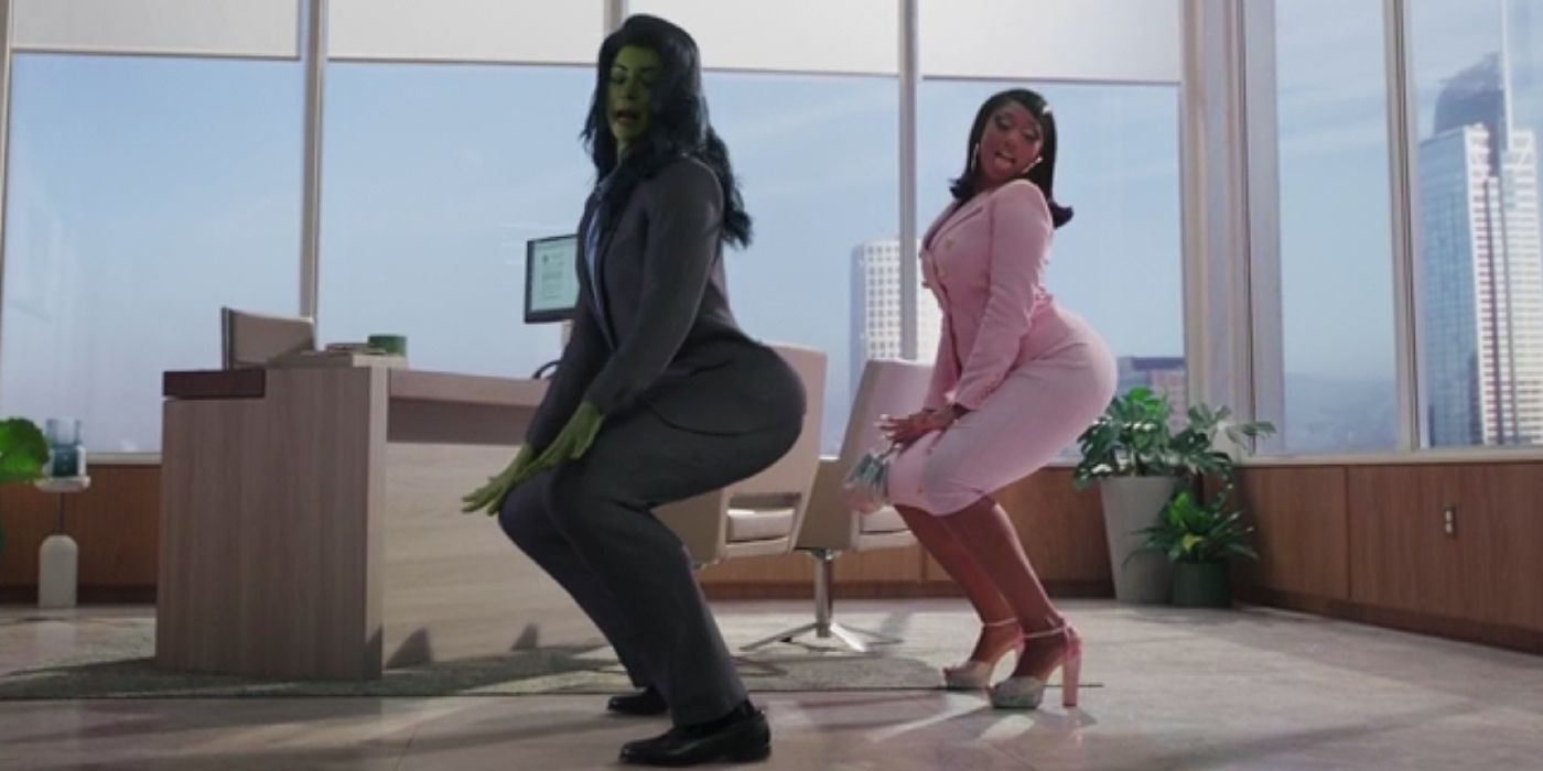 She-Hulk and Megan Thee Stallion in Episode 3