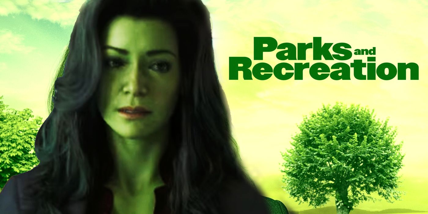 Parks and Recreation poster with She-Hulk replacing Leslie Knope