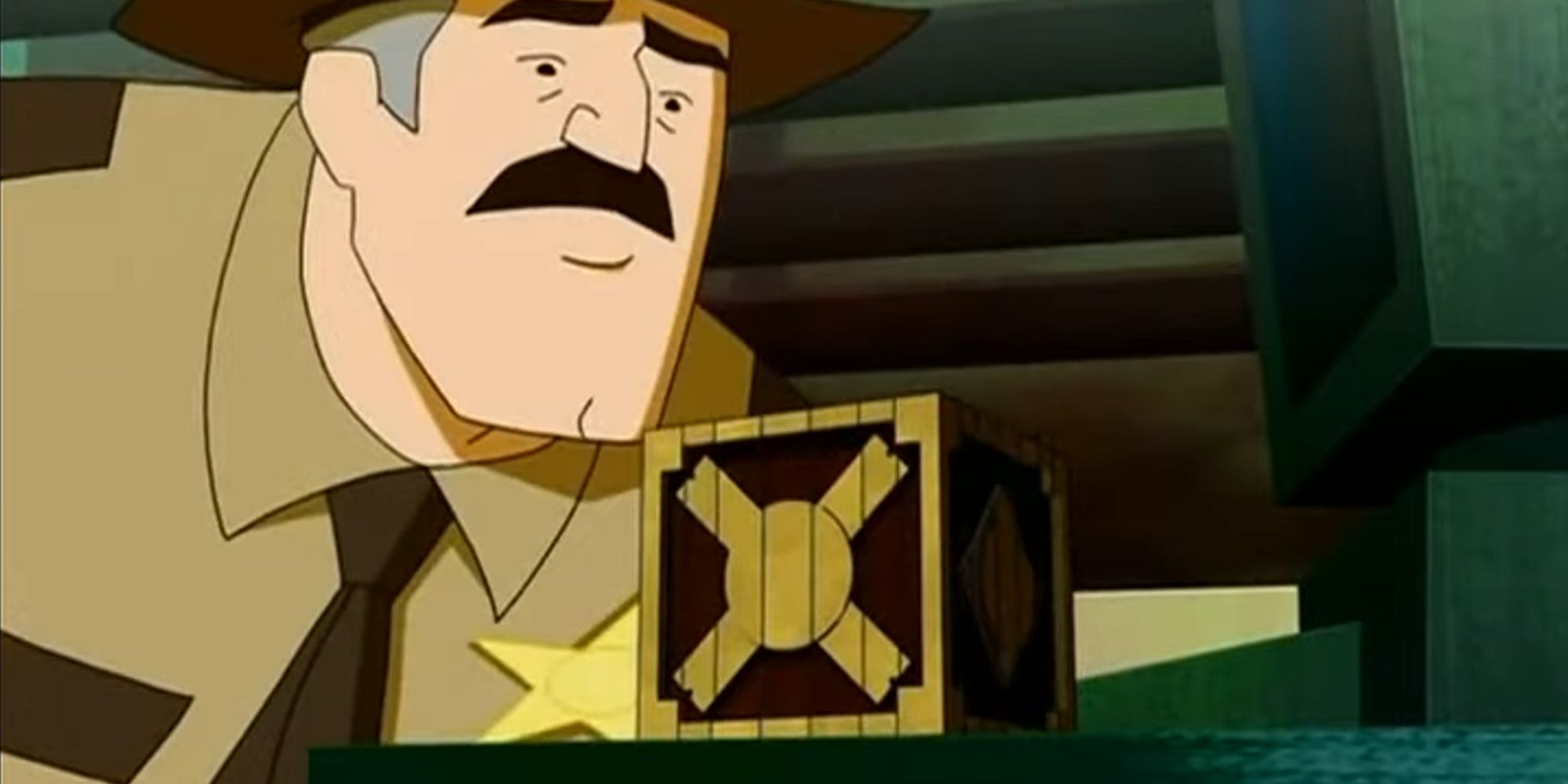 Sherriff Bronson Stone solving the puzzle box from Hellraiser in Scooby-Doo Mystery Incorporated