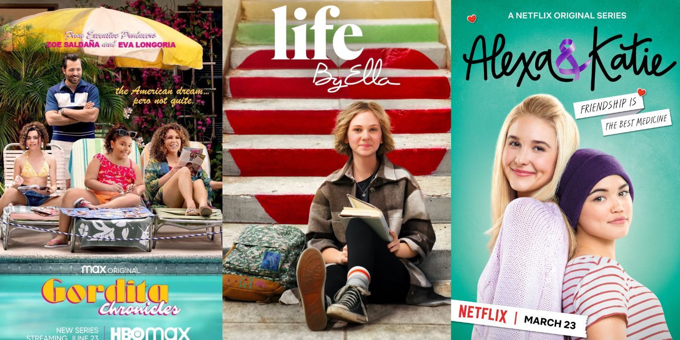 Split Image: Gordita Chronicles, Life by Ella, and Alexa & Katie promo posters