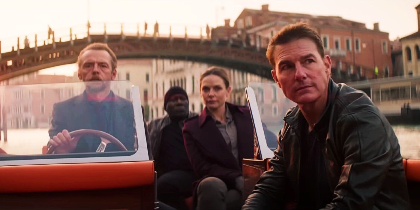 Simon Pegg Ving Rhames Rebecca Ferguson and Tom Cruise in Mission Impossible 7
