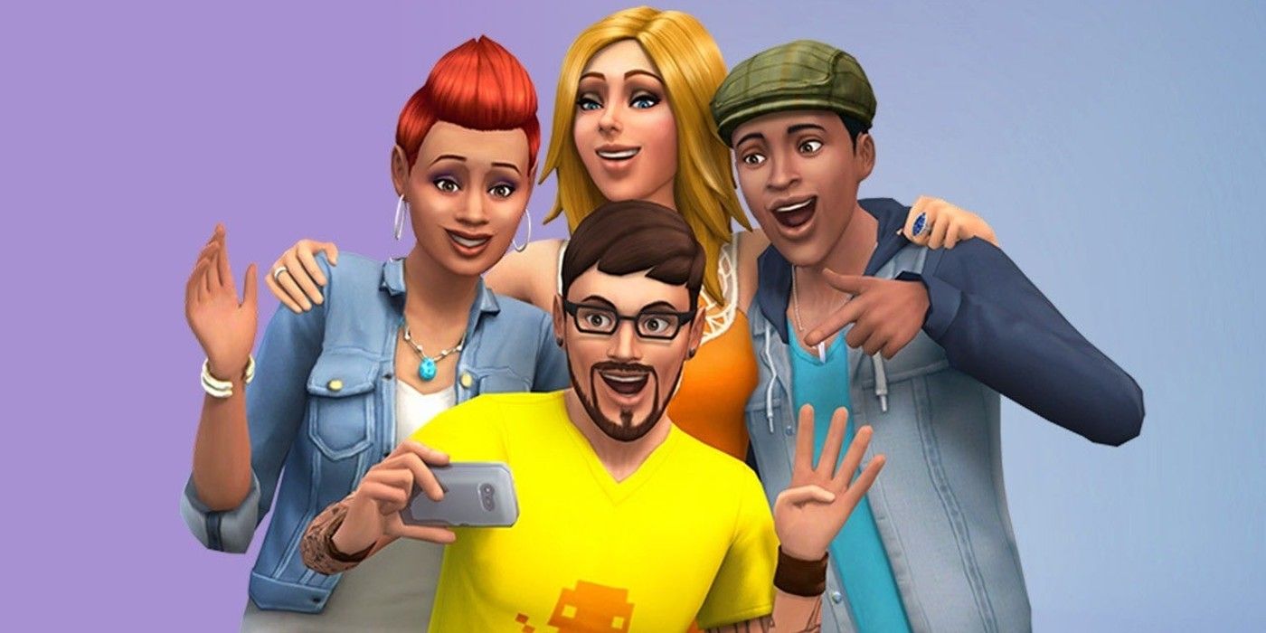 Sims 4 Sims posing happily together.