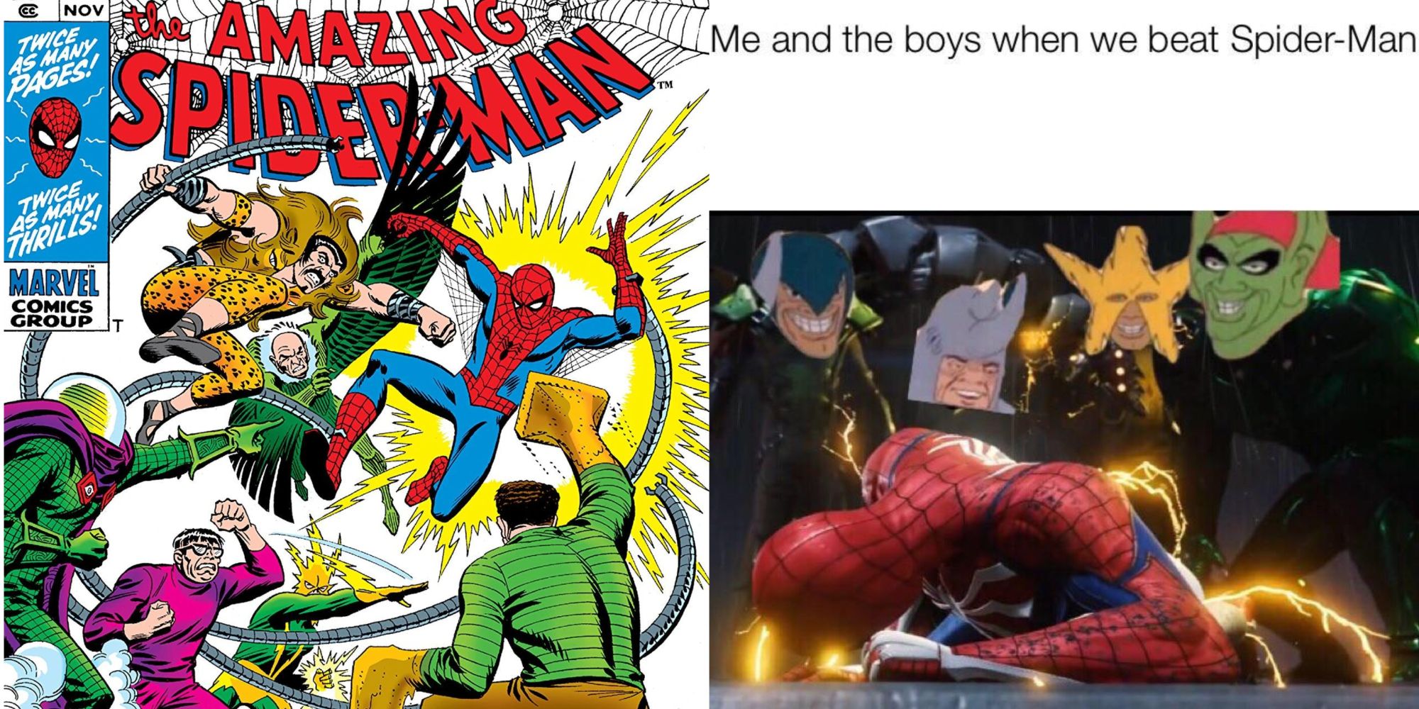 The Sinister Six beat up Spider-Man