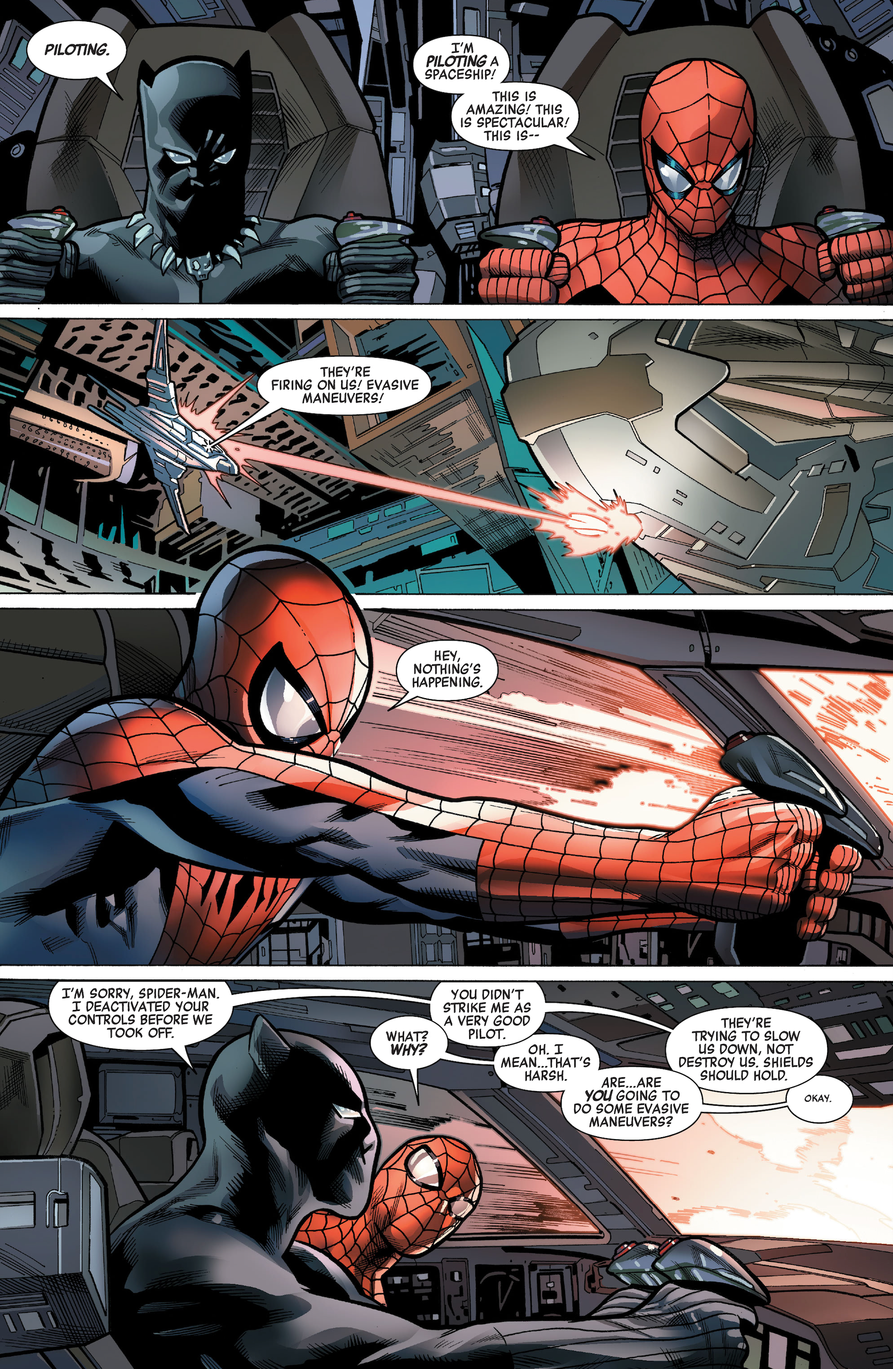 Homem-Aranha e Pantera Negra em Vingadores