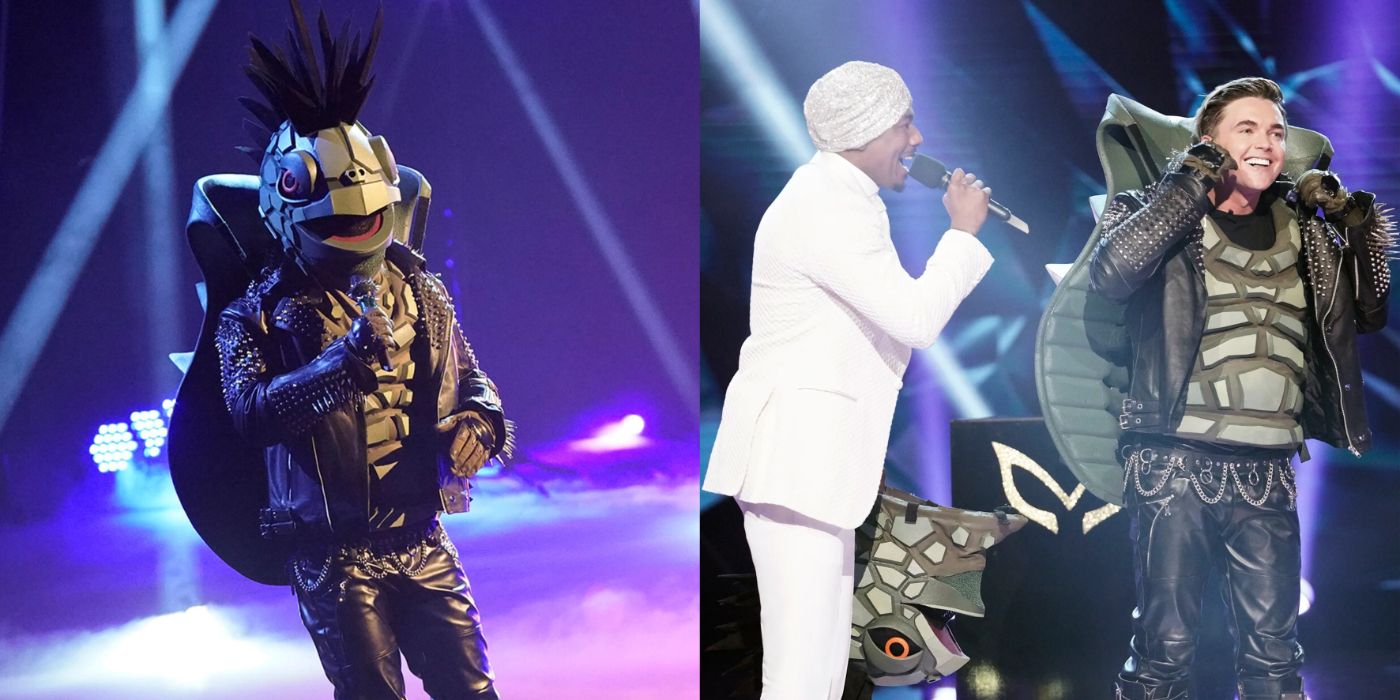 Split Image Jesse McCartney as Turtle on The Masked Singer